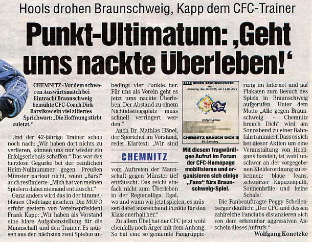 Das Forum der 'CFC-Homepage' als Hort des Boesen