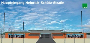 Der neue Eingangsbereich an der Heinrich-Schütz-Straße