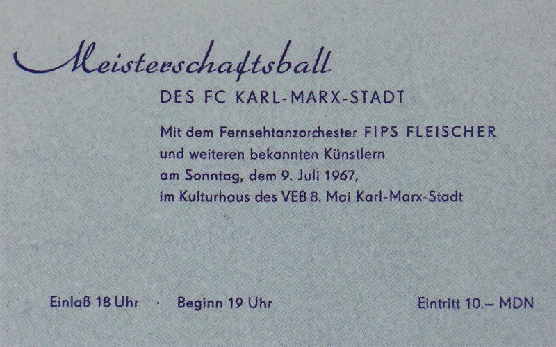 Einladung zum Meisterschaftsball des FCK