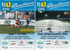 1999: Zwei Flutlichtspiele in Folge (1. FC Köln, Greuther Fürth) 1999: Zwei Flutlichtspiele in Folge (Cover Programmhefte)