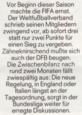 Die 3-Punkte-Regel im Kicker-Heft Nr. 86 von 1995