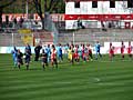 FC Energie Cottbus II - CFC 0:1 | Los geht's - Einlauf der Mannschaften im Stadion der Freundschaft.